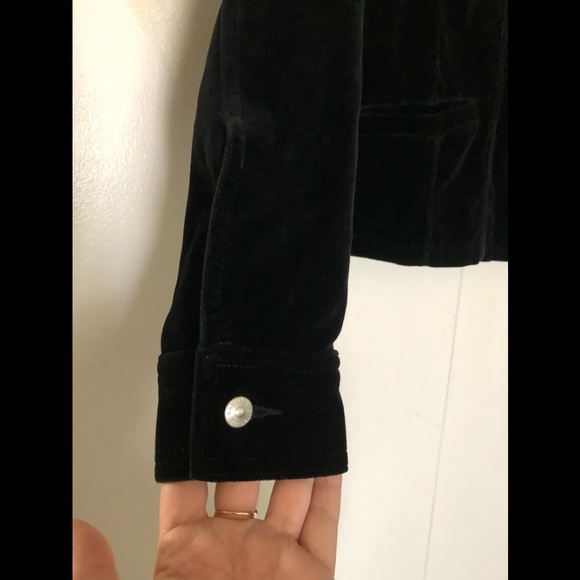 Banana Republic Velour Blazer Jacket Sz S🌹Metallic Buttons🌹98% Cotton🌹Pockets - Picture 4 of 12